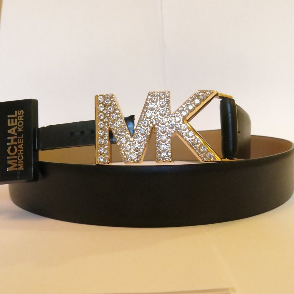 Michael Kors Stud Black Logo Belt BNWT